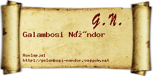 Galambosi Nándor névjegykártya