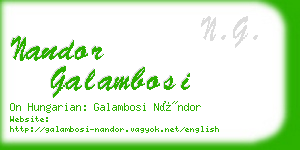 nandor galambosi business card